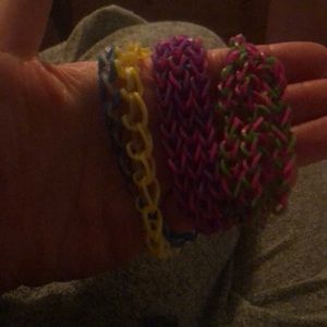 3 rainbow loom bracelet that I made